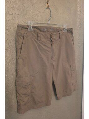 Mountain Hardwear Men's Tan Cargo Outdoor Hiking Shorts 32 Performance